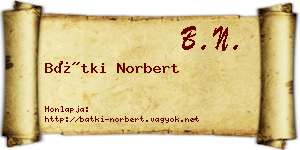 Bátki Norbert névjegykártya