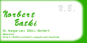 norbert batki business card