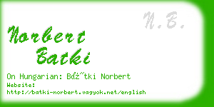 norbert batki business card